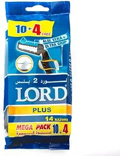 Lord Disposable Razor Twin Blades With Lubricating Strip 10+4 Razors