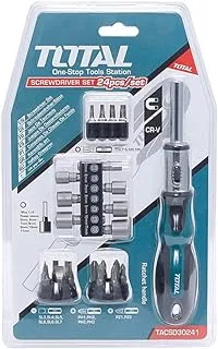 Total tools 24 pcs ratchet screwdriver set - tacsd30246