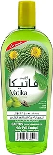 Vatika Naturals Cactus Enriched Anti-Hair Fall Oil 45 ml | Natural Extracts of Cactus, Olive & Cumin | For Strong & Smooth Hair