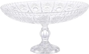 RCR Impero Crystal Serving Platter with Stand, 33 cm - Clear