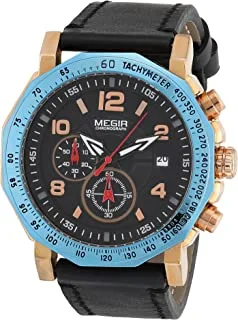 Megir ML2048GREBK-1N0 Analog Leather Watch for Men