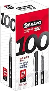 Sasco ball pen bravo 100-25 pen - black 0.7 mm fine tip