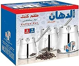 Eldahan coffee pot set 18/10 with stainless steel handle 3 pcs - 1 cm - 2 cm - 3 cm