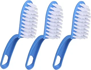 Plastic fish cleaning brush set, 3 pieces - blue