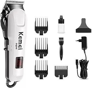 Kemei Km-809A Pet Clipper Dog Cat Grooming Kit - Professional Rechargeable Cordless Dog Clippers for Thick Coats, Small, Large Dogs, Quite Pet Grooming Shaver with Scissor