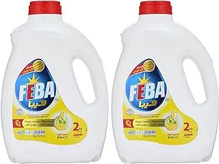 Feba Dish Washing Liquid with Lemon Scent, 2 Pieces - 2X2Kg (Scent may vary)