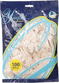 Yuefan Balloons Latex Balloon, Off White Ivory, 100 Pieces Multi Size, 12MN