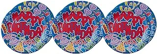 Party Happy Birthday Print Paper Party Plates Set 6 Pieces - 9 Inch