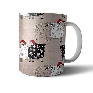 Ceramic Sheep Print Mug - Multi Color