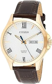 Citizen Watch for Men, Quartz Movement, Analog Display, Brown Leather Strap-BF2023-01A