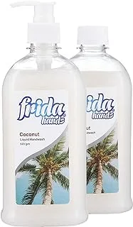 Frida Hands Coconut Liquid Hand Soap with Pump, 520 gm with Coconut Liquid Hand Soap Bottle, 520 gm