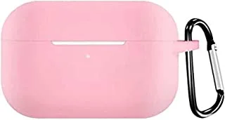 Protective silicone for airpods pro case with hook pink color