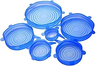 6pcs/Lot Universal Reusable Silicone Stretch Lids Food Fresh Cover Suction Lid-Bowl Pan Fruit Mug Food Fresh Keeping Lid Silicone Cover Pan Spill Lid Stopper Cover