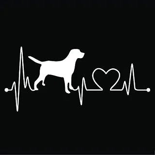 Solo E348 Dog and Heart Car Sticker, 15x15 cm - Black and White