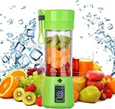 Hg portable blender, mini personal blender,smoothies shake juicer cup,electric fruit mixer,six blades in 3d for superb mixing,13oz,380ml,usb rechargeable home travel handheld fruit juicer, green