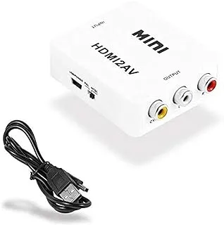 White color mini hd video converter box hdmi to av cvbs lr video adapter 1080p hdmi2av