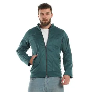 Caesar Mens Chamois Jacket With Zipper And Inner Lining