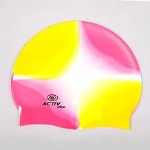 ACTIVNEW ADULT SWIM CAP,Pink*Yellow*white,NS