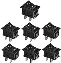 7PCS Rocker Switch Mini SPST Toggle Switch ON-Off 2 Pin 2 Position Inline Press Button Rocker Switch for Car Auto Boat Household Appliances Black