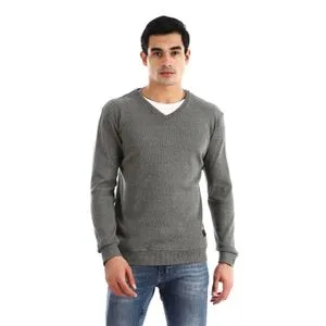 Caesar V NECK Derby Sweatshirt - Dark Grey