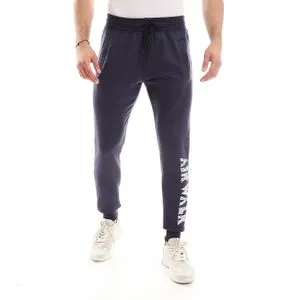Air Walk Polyester Sweatpants With Printed Logo - Navy Blue