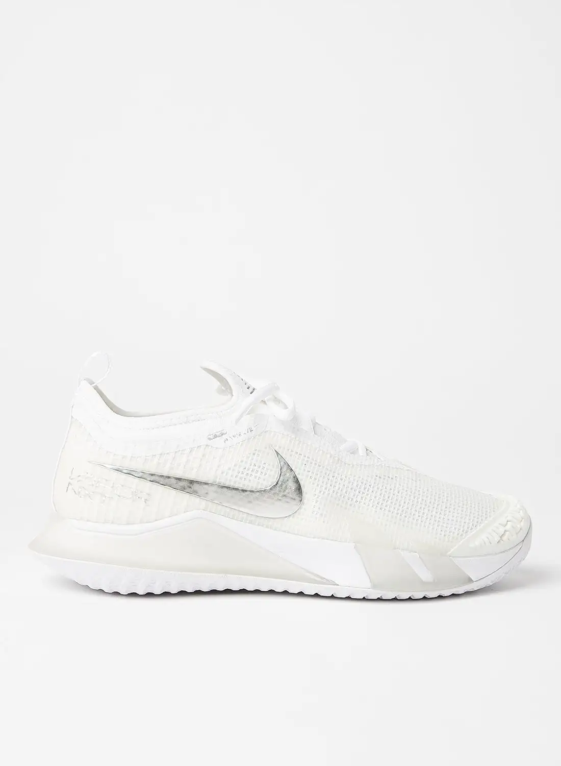 Nike Court React Vapor NXT Tennis Shoes White/Metallic Silver