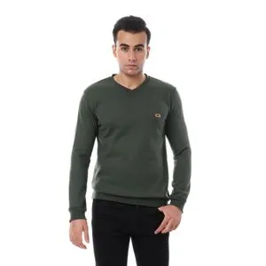 Caesar V NECK Sweatshirt -olive