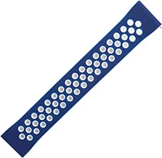 Generic Silicon waterproof breathable watch replacement strap compatible for watch 22mm - blue white