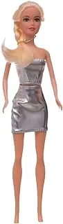 Generic Beautiful Girl Doll With Cute Metallic Dress For Girls - Multi Color