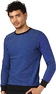 CAESAR Mens Mens Round Neck Stripped Sweatshirt SweatShirt