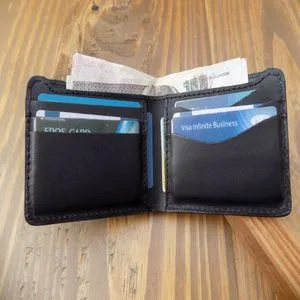 Dr.key Genuine Leather For Men - Bifold Wallets -1045-plain Black