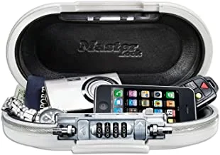 Master Lock Mini Travel Safe Safe with Cable [White] 5900EURD - Secure your belongings while traveling