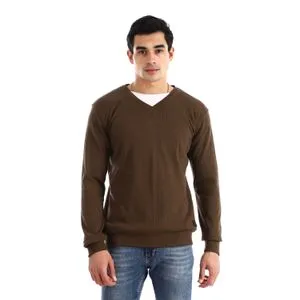 سويت شيرت Caesar V NECK ديربي - زيتي