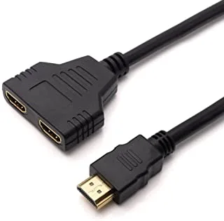 Zonic Z1010 HDMI Splitter Adapter Cable 1 in 2 Out HDMI Male to Dual HDMI Female 2 Way Converter for HDMI HD TV - Pc - ps4/5 - Xbox - Display 30cm -Black