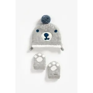 Mothercare NB BFF KNITTED HAT & MITT