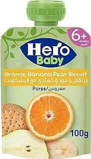 Hero baby pouch orange banana pear biscuit 100 gm