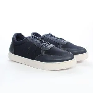 WD Elegant Lace Up Round Sneaker - Blue