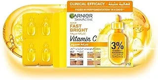 Garnier Skin Active Fast Bright Hyperpigmentation and Dark Circles Ampoule Serum- Vitamin C and Niacinamide ( MultiPack 12 x 1.5ml)