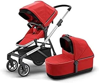 Thule 11000009 Sleek city stroller with bassinet aluminium/energy Red