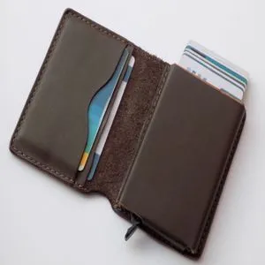 Dr.key Genuine Leather Wallet - With Slim Pop-up Card Holder-plain Brown