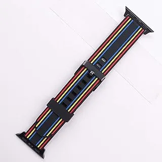 Generic Silicon waterproof watch replacement strap lines design compatible for watch 38mm, 40mm or 41mm - multi color