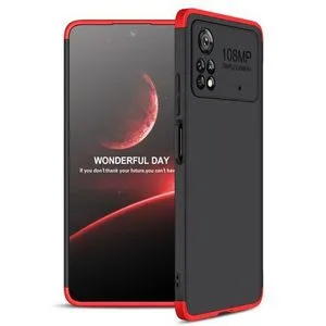 Xiaomi Poco X4 Pro 5G 3 In 1 Hard PC Case-Black/Red