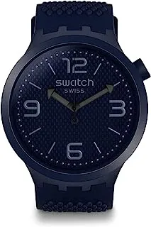 Swatch Watch for Men, Quartz Movement, Analog Display, Blue Silicone Strap-SO27N100