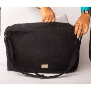 Ebda3 Men Masr Colorful Sinai Handmade Laptop Bag  - Black