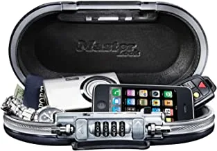 Master Lock Mini Travel Safe مع كابل - 5900EURD - قم بتأمين ممتلكاتك أثناء السفر