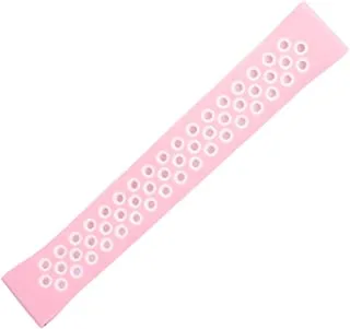 Generic Silicon waterproof breathable watch replacement strap compatible for watch 20mm - pink white