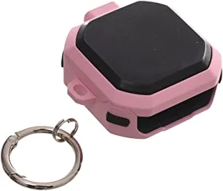 Airpod Case Eggshell silicone square airpods case with shock proof edge and metal hanger for airpods live/2/pro - black pink