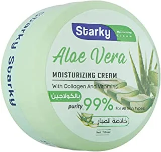 Starky moisturizing cream with collagen&vitamins for all skin types-99% purity-aloe vera-150ml