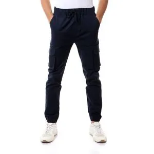 Caesar Solid Gabardine Cargo Pants With Hem