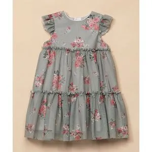 Mothercare Grey Floral Tiered Occasion Dress